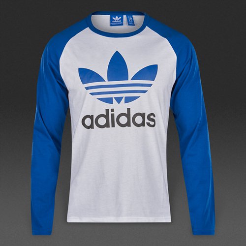 Adidas Originals Trefoil L/S Top White / Bluebird for Men
